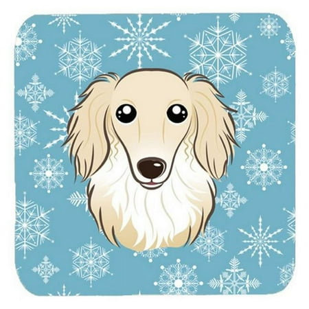 

Snowflake Longhair Creme Dachshund Foam Coasters Set Of 4