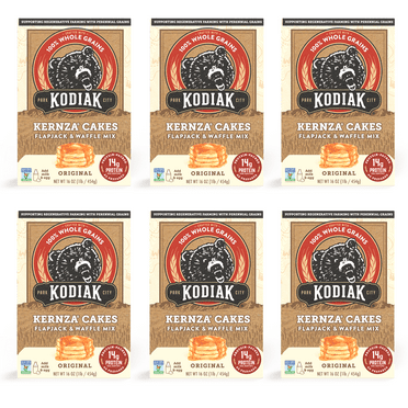 Kodiak Kernza Power Cakes, Pancake & Waffle Mix, Original, High Protein,100% Whole Grains (Pack of 6)