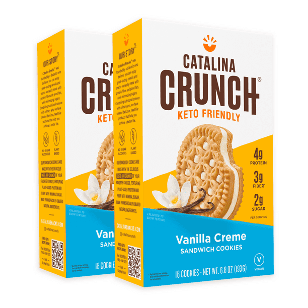 Catalina Crunch Vanilla Crème Keto Sandwich Cookies (2 Pack) 6.8oz