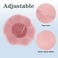 thumbnail image 3 of 54-58cm hat circumference female summer outdoor seaside big eaves sunscreen sunshade straw hat pearl strap foldablepink, 3 of 5