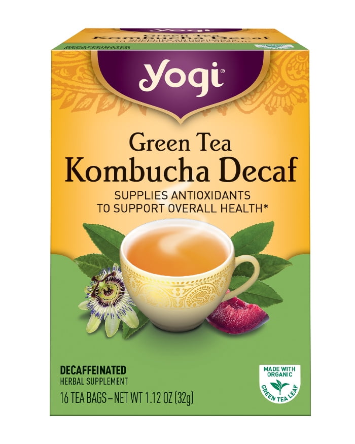 Yogi Tea, Green Tea Kombucha Decaf Tea, Tea Bags, 16 Ct, 1.12 OZ