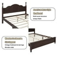 thumbnail image 5 of Bellemave American Retro Style Platform Bed with Headboard and Footboard Queen Size Bed Frame with Wood Slat Support Solid Wood Bed for Adult, No Box Spring Needed, Dark Walnut Brown, 5 of 10