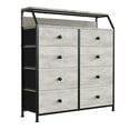thumbnail image 1 of REAHOME Commode de Rangement à 8 Tiroirs avec Dessus en Bois et 2 Organisateurs à Tiroirs, Taupe Foncé, 1 of 12