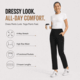 thumbnail image 3 of MASKERT Women's Stretchy Casual Pants, High Waisted Ankle Pants with 4 Pockets, Lightweight Travel Work Pants for Women, Business Casual Pants for Office and Golf, 3 of 11