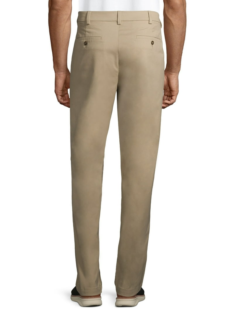 George men's Premium Pleated Regular Fit Khaki Pants - Wrinkle