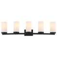 thumbnail image 6 of Breckham 5-Light Vanity Light in Black, 38.0 in Curved Bar with Frosted Glass, 6 of 8