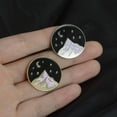 thumbnail image 2 of Broche Ronde Montagne Étoiles Lune Broche Corsage Lune Épingle en Alliage de Zinc Badge Rond Accessoires de Bijoux Randonnée, 2 of 9