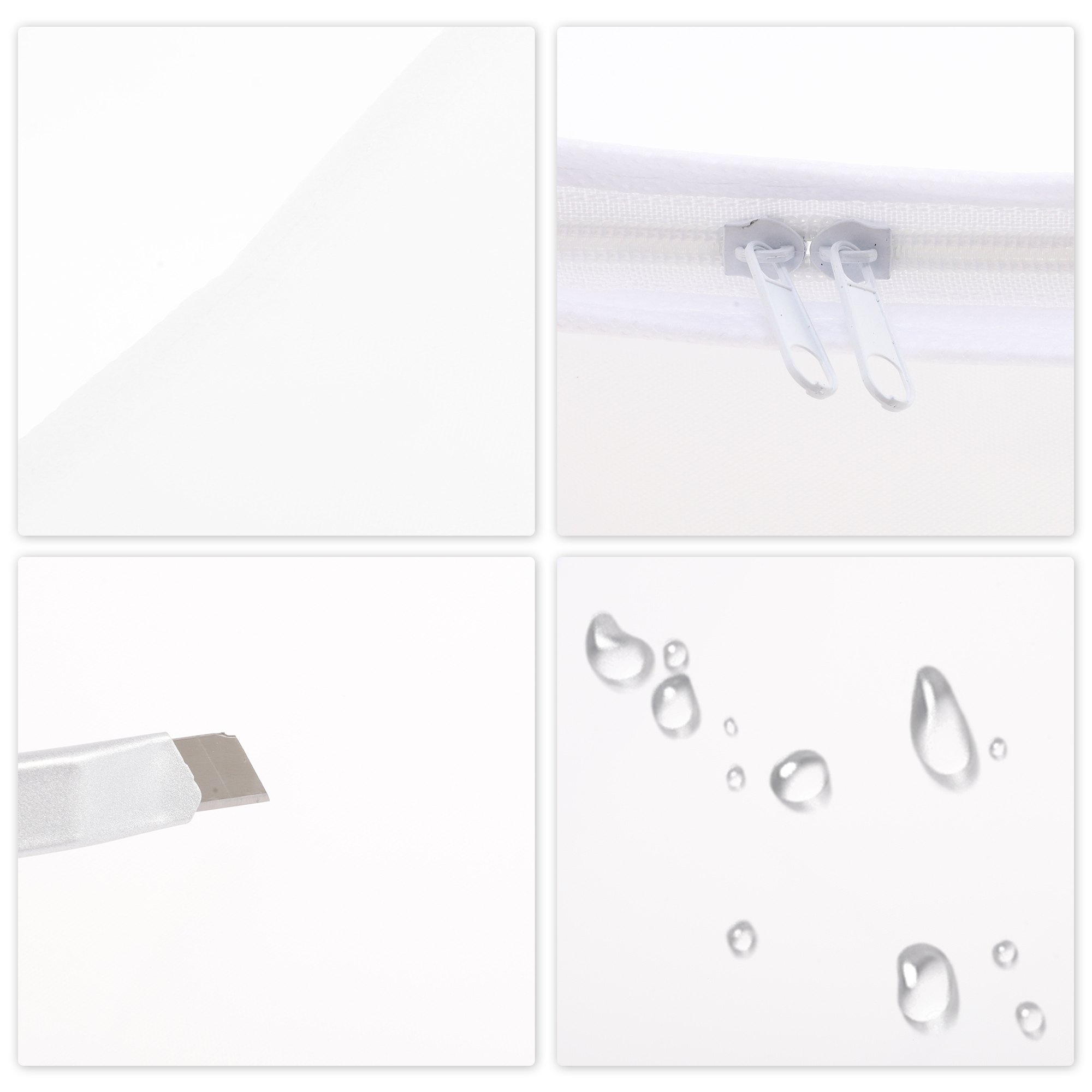 Unique Bargains Durable Storage Bag 1Pc Clear White White 17.72"x17.72"x7.87"