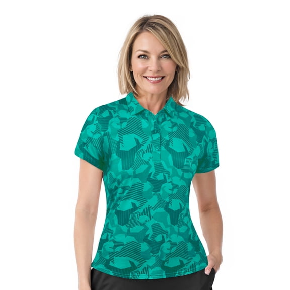 Monterey Club Ladies Short Sleeve Animal Print Golf Polo Shirt #4526