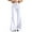 White, variant on WTOBBY Ladies Fashion Loose Drawstring Waist Solid Color Cargo Pants Leisure Flares Casual Wear with Utility Pockets,Beige L
