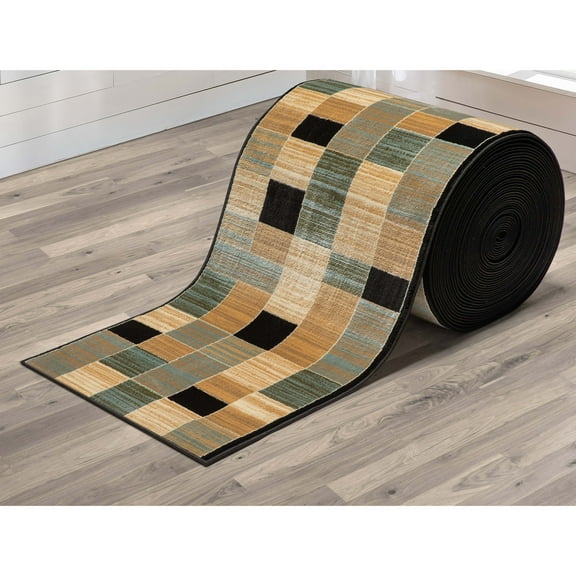 Well Woven Custom Size Runner - Choose Your Length - Estella Blue Geometric 27 Inches Wide x 12 Feet Long Runner (27 in. x 12 ft. Runner) Rug