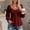 Wine, variant on Personality Women's Tops,Square Neckline,Drawstring Tie Front Bust,Long Puff Sleeve with Smocked Ruffled Cuffs,Eyelet Fabric,Peplum Hem,Fitted Waist,Solid Color