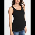 thumbnail image 4 of Camisetas de Maternidad Sin Mangas con Fruncido Lateral Acanalado, Camiseta Básica para el Embarazo Negro S, 4 of 6
