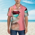 thumbnail image 4 of Daiia Cool Cat Pink Sunglasses Hawaiian Shirt for Men Gentle Cotton Regular Short Sleeve Casual-X-Large, 4 of 9