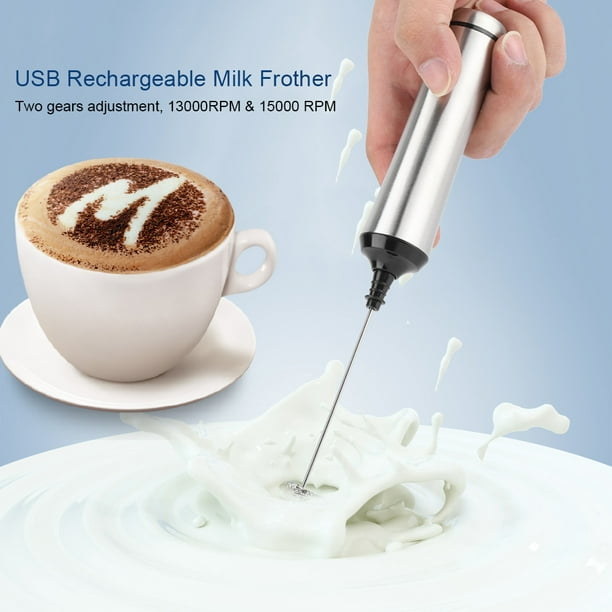 Mousseur à lait USB-C avec support, acier inoxydable - Mousseurs de lait