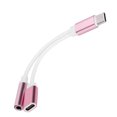 thumbnail image 5 of Adaptador de cable de carga de audio auxiliar 2 en 1 TypeC a 3,5 mm Conector divisor de auriculares (rosa), 5 of 5