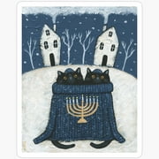 The Hanukkah Sweater Cats Sticker Phone Decal Water Bottle Stickers Car Decals, Laptop Sticker