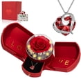 thumbnail image 1 of Rosa preservada con collar BNWXOY, regalo romántico, 1 of 7