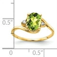 thumbnail image 2 of Primal Gold 14 Karat Yellow Gold 8x6mm Oval Peridot and Diamond Ring, 2 of 4