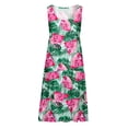 thumbnail image 5 of SMihono Robe d'Été Grande Taille pour Femmes 2023 Décontractée Aguichant Mode Été Imprimée Sans Manches Débardeur Longueur Genou Robes, 5 of 5