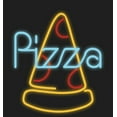 thumbnail image 2 of Neon Pepperoni Pizza Sign Black Adult Crew Neck Long Sleeve Tee-Medium, 2 of 3