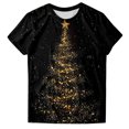 thumbnail image 7 of larppty Christmas Tshirts for Women 2025 Christmas Shirts Xmas Holiday Party Short Sleeve Pullover Tops (Yellow, M), 7 of 7