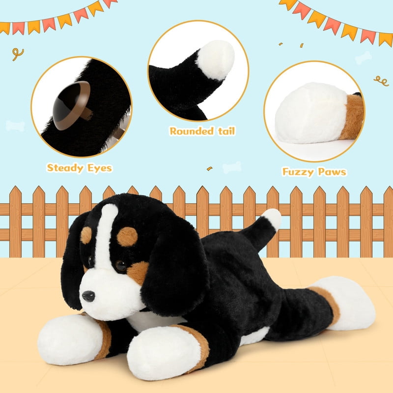 Muiteiur 5Pcs Bernese Mountain Dog Stuffed Animal 24'' Plush Toy with 4 Puppies Inside