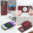 thumbnail image 6 of Allytechgroup Detachable Cards Holder Case for iPhone 14 Plus, RFID Blocking 2 In 1 Wallet PU Leather Case with Stand Compatible with Magsafe Shockproof Cover for iPhone 14 Plus, Winered, 6 of 7