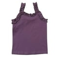 thumbnail image 3 of YUGYXL Toddler Girl's Summer Cotton Camisole Dressy Ruffle Hem Spaghetti Strap Tank Top Fashion Sleeveless Round Neck Cami Blouses May Gift for Child Purple,4 Years, 3 of 5