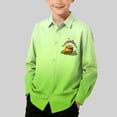 thumbnail image 2 of RXMEKW Chemise à Manches Longues Imprimée pour la Saint-Patrick pour Garçons avec Col Rabattu, 95 % Coton 5 % Spandex, Vert, 2 of 7