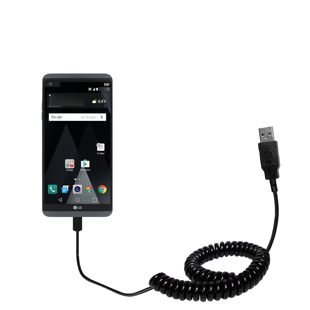 Usb Hotsync Coiled Power Hot Sync USB Cable suitable for the LG X Power with both ...
