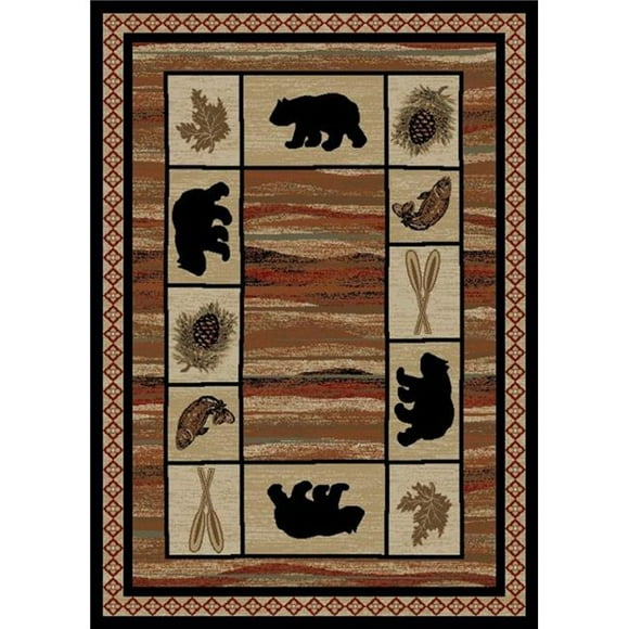 Tapis de Zone Vogel Hearthside 2 Pi. 3 Po. x 3 Pi. 3 Po., Multicolore
