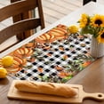 thumbnail image 5 of Fall Placemats Set of 4 Pumpkin Mushroom Place Mats Thanksgiving Placemat Farm Bird Orange Maple Leaves Black Plaid Table Mats for Dining Kitchen Table Dinner Party Home Fall Decorations 13x19, 5 of 8