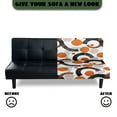 thumbnail image 5 of SCRAWLGOD Abstract Geometry Orange White Futon Cover for Armless Sofa Bed, Dustproof Futon Mattress Covers Couch Cover Protector with Elastic Bottom for Cats and Dogs, 5 of 7