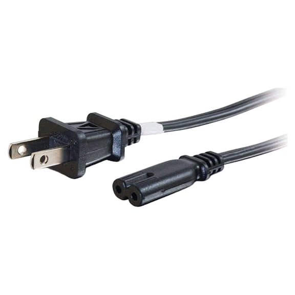 C2G 6ft 18 AWG 2-Slot Non-Polarized Power Cord (NEMA 1-15P to IEC320C7) (TAA Compliant)