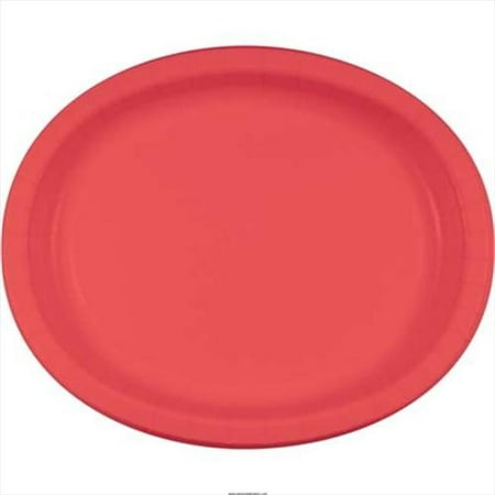 - 10 X 12 In. Coral Oval Platters, Paper - Case of 96