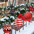 thumbnail image 2 of Alupssuc 6 Inch Oversized Christmas Ball Ornaments, Shatterproof Xmas Tree Decorations, Red & White, 4CT, 2 of 6