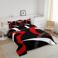 thumbnail image 3 of Erosebridal Modern Stripe Comforter Sets Queen Size,Abstract Lines Bedding Queen Comforter Set,Black Pink,Reversible,Ultra Soft,3 Pieces, 3 of 7