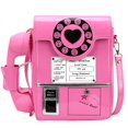 thumbnail image 1 of Pink Bolso y monederos con forma de teléfono para mujer Bolsos de hombro con asa superior para teléfono retro, 1 of 5