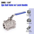 thumbnail image 2 of Válvula de bola Midline Valve de 1-1/4" de acero inoxidable, paso completo, 2 of 7