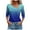 Blue, variant on Long Sleeve for Women Casual Printed Color Block Button-Up Slanted Collar Blouse T Shirt Blouse