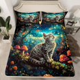 thumbnail image 2 of Feelyou Cat Kitten Teens Twin Sheet Sets, Mushroom Stars Galaxy Bedding, 3-Piece, 2 of 7