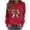 Red, variant on TFEOQRY Women's Hoodless Sweatshirts Fashion Casual Bow Printed Pullover Long Sleeve Round Neck Hoodless Sweatshirt Tops Blue