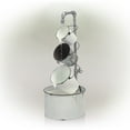 thumbnail image 3 of Alpine Corporation 33" Tall Rustic Metal Pails Fountain Yard Decoration, White, 3 of 12