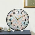 thumbnail image 4 of Yayeee Wall Clock Battery Operated 9.5" Silent Quartz Non-Ticking for Living Room Decor, Small Pink Pattern, 4 of 8