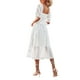 thumbnail image 5 of SAYOO Vestido largo de verano para mujer, manga corta, cuello cuadrado, sin espalda, vestido de lunares suizos SAYOO  Vida cotidiana, 5 of 6