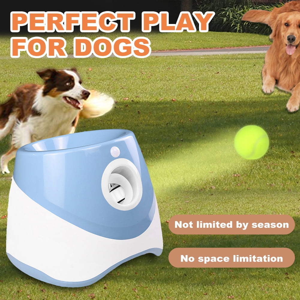 HBASD Automatic Dog Ball Launcher for Medium to Large Dogs, Interactive Dog Ball Thrower Mental Stimulation Dog Toys (Blue)