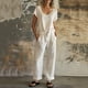 thumbnail image 1 of TaTaai Women's Spring Summer Two Piece Outfit Short Sleeve Round Neck T-Shirt and Cargo Trousers Solid Color Casual Matching Set for Daily Wear Gift, 1 of 9