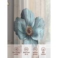 thumbnail image 6 of Teal Broccoli Sheer Curtains 84 inches Long 2 Panels Set Rustic Farmhouse Flower Leaf Retro Brown Sheer Window Curtain Rod Pocket Voile Drapes for Living Room/Bedroom, Each 52" W x 84" L, 6 of 7