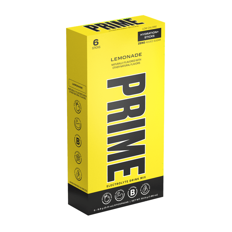 Prime Hydration+ Stick Pack | GLOWBERRY | 6 Sticks | Electrolyte Drink Mix  | 10% Coconut Water | 250mg BCAAs | Antioxidants | Naturally Flavored 